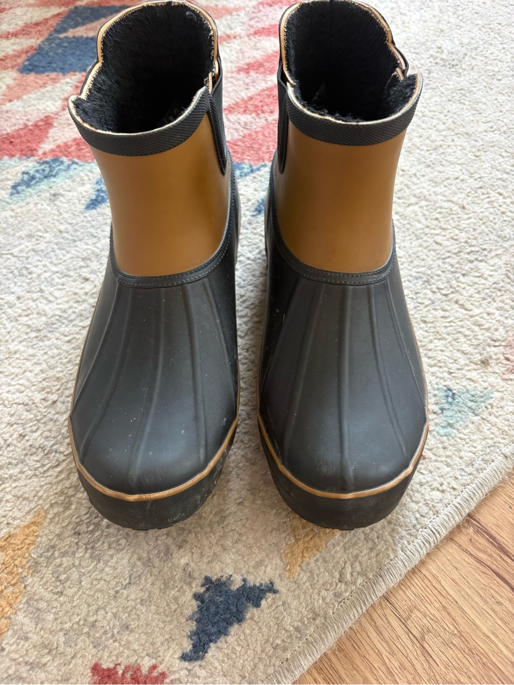 chooka Black and Brown Waterproof Ankle Rain Boots